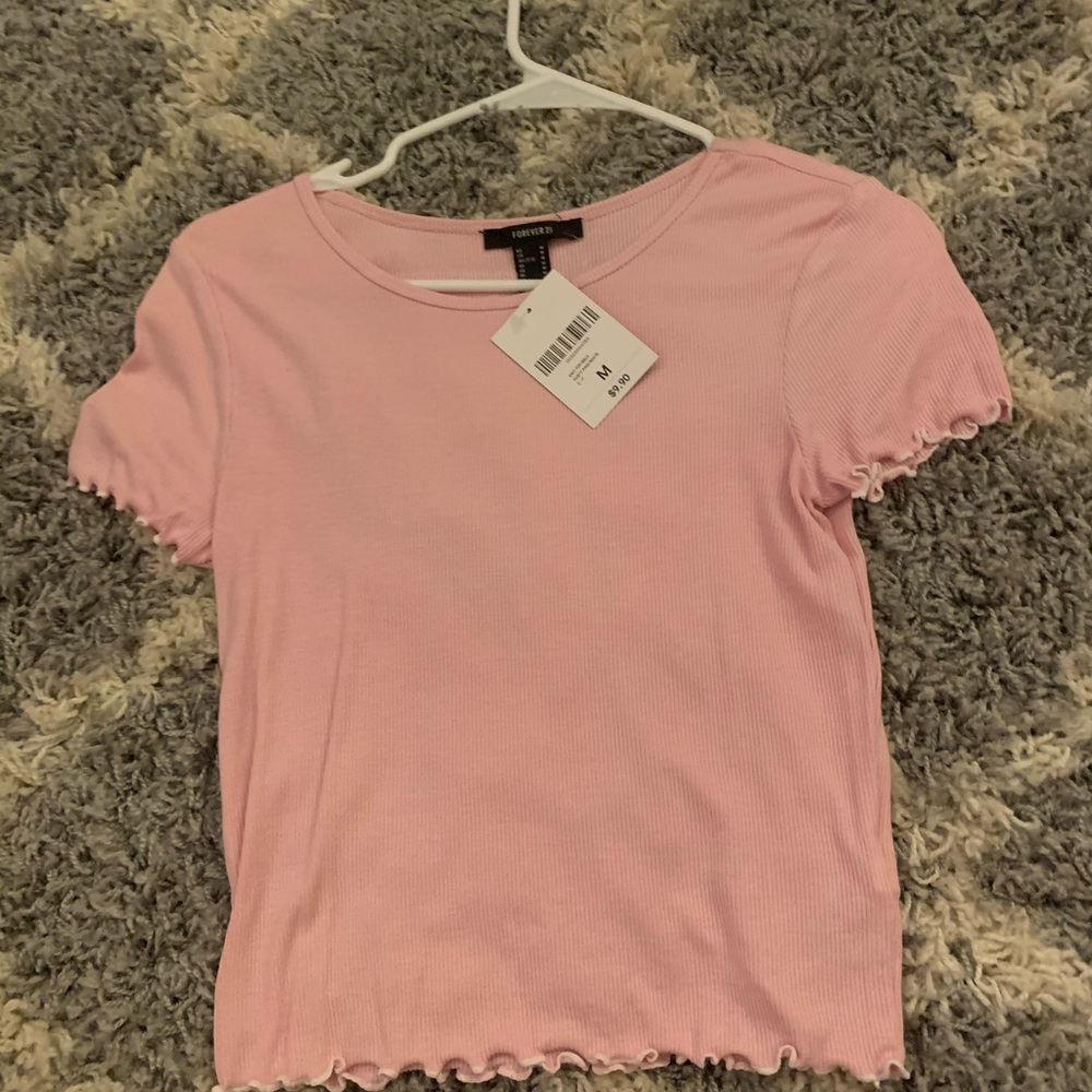 knit lettuce trim top